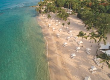 Aerial View of Minitas Beach at Casa de Campo Resort & Villas in the Caribbean