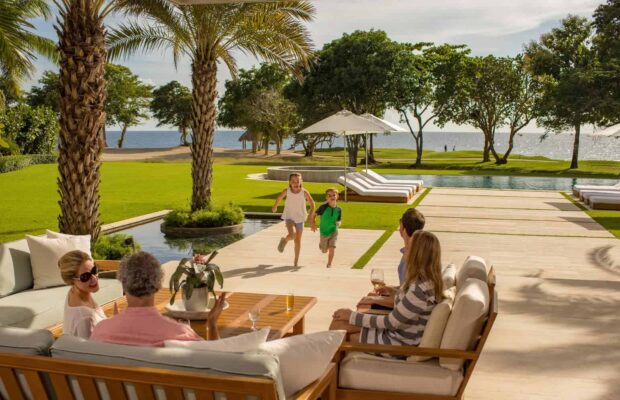 Family villa, pool, and ocean view